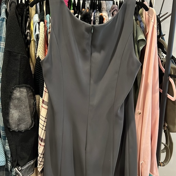 Ice cube by Michael Office Dress. Dark grey/olive. Fully lined. Zip back - Picture 5 of 6